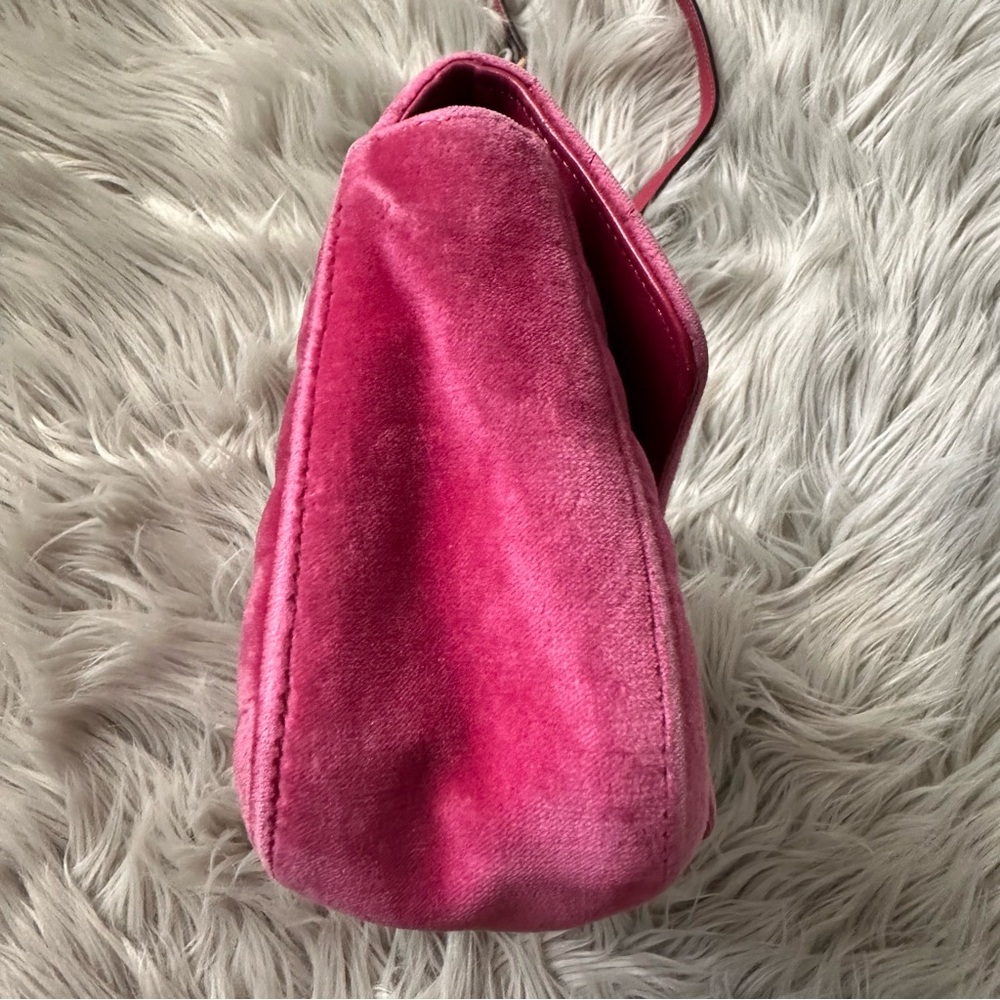 GUCCI Velvet Matelasse Small GG Marmont Shoulder Bag Crossbody Pink - Picture 6 of 17